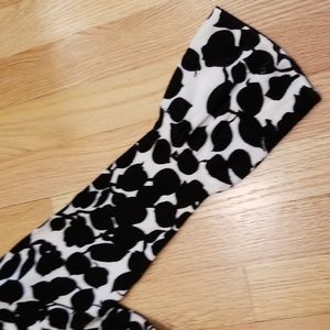 INC black and white leaf sweater with bell sleeves size small